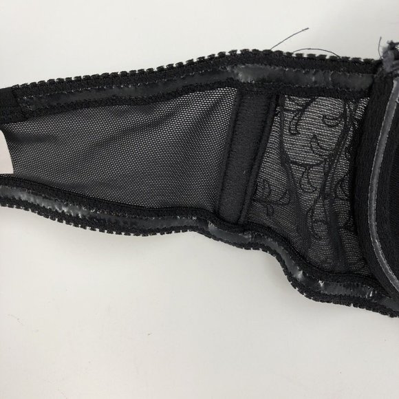 Lily Of France Gel Touch Push Up Strapless Bra Underwire Womens 36B Black - Picture 7 of 9